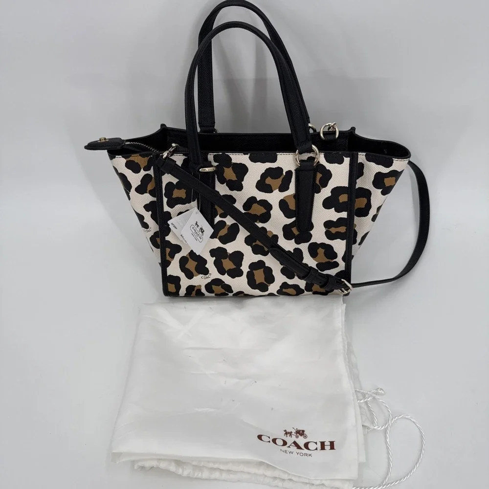 Coach Womens Ocelot Mini Crosby Satchel Crossbody Handbag Sophisticated NWT